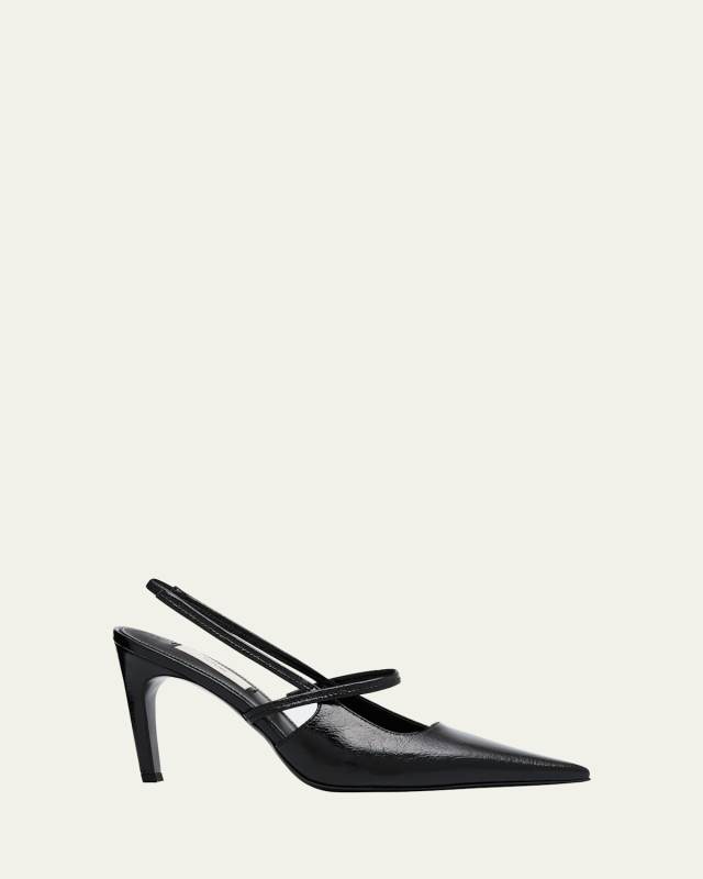 Leather Mary Jane Slingback Stiletto Pumps